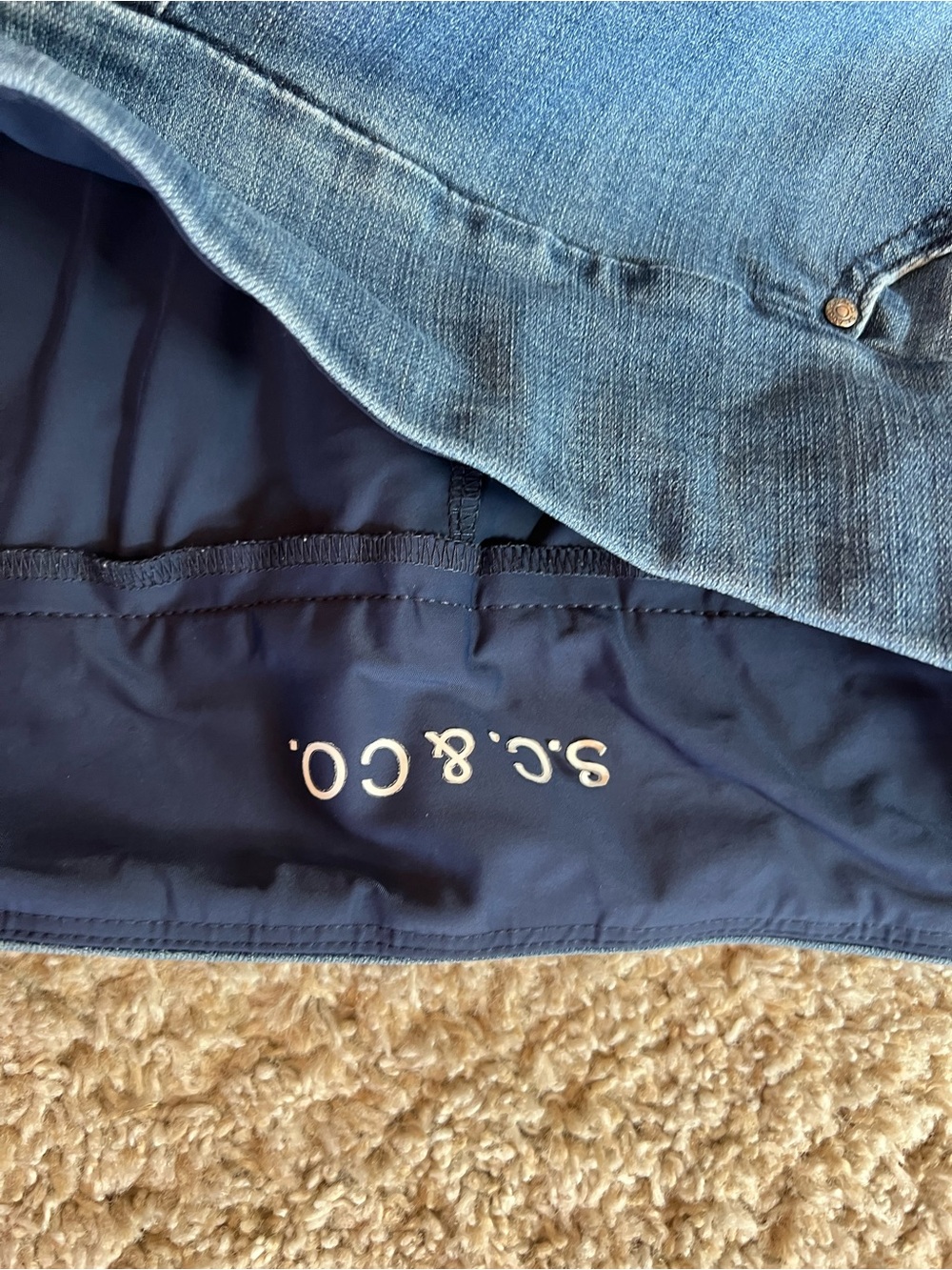 Dark Blue Denim Women's Skirt - S.C.&Co. - Picture 3 of 4